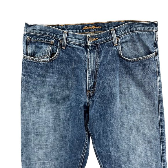 Eddie Bauer Jeans Mens Blue Straight Leg Cotton Denim Size 38x34 - Picture 3 of 13